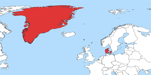 Weltkarte Dänisch