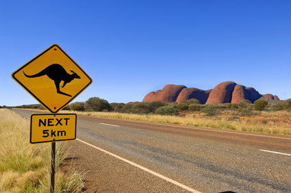 Ayers Rock mitten im Outback von Australien