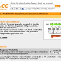 Kostenloser Vokabeltrainer: dict.cc