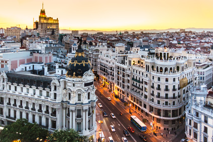 Die Hauptstadt inmitten von Spanien: Madrid.